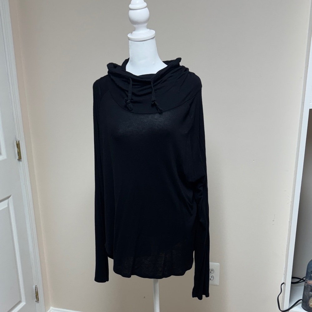 Women's Black Cowl-Neck Top